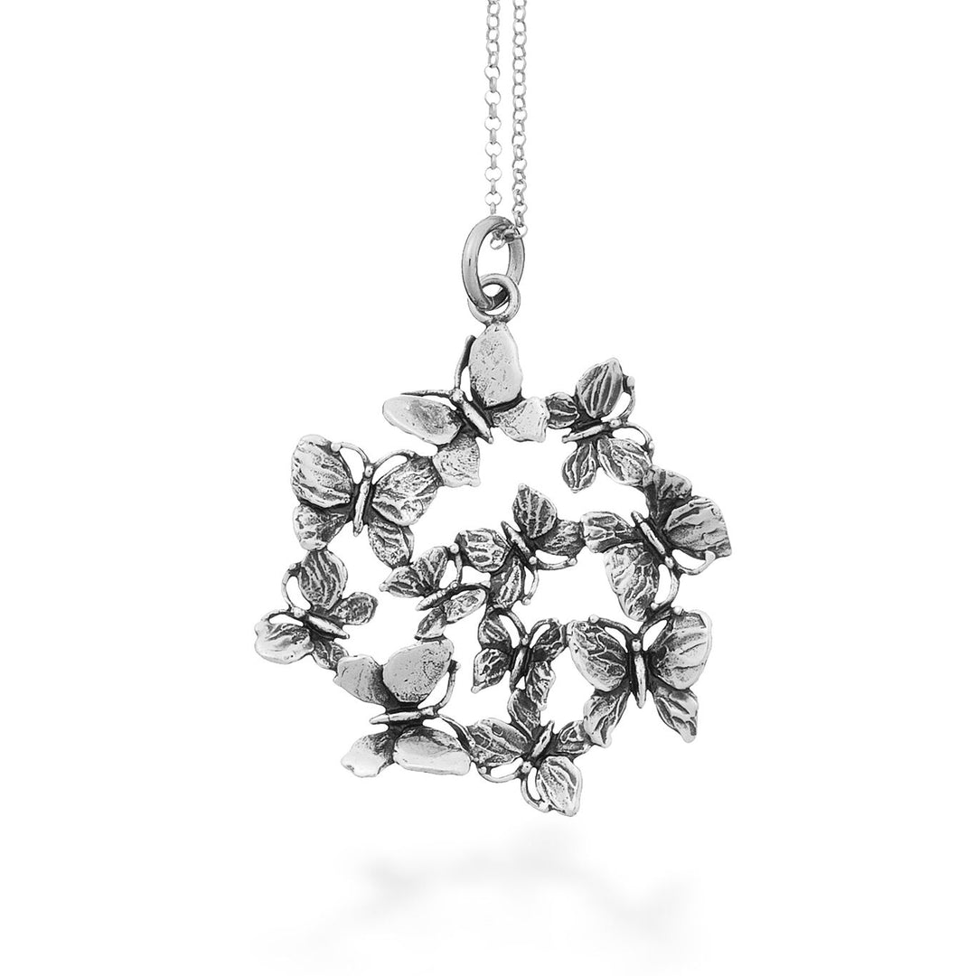 Giovanni Raspini necklace with 925 8307 silver butterflies pendant