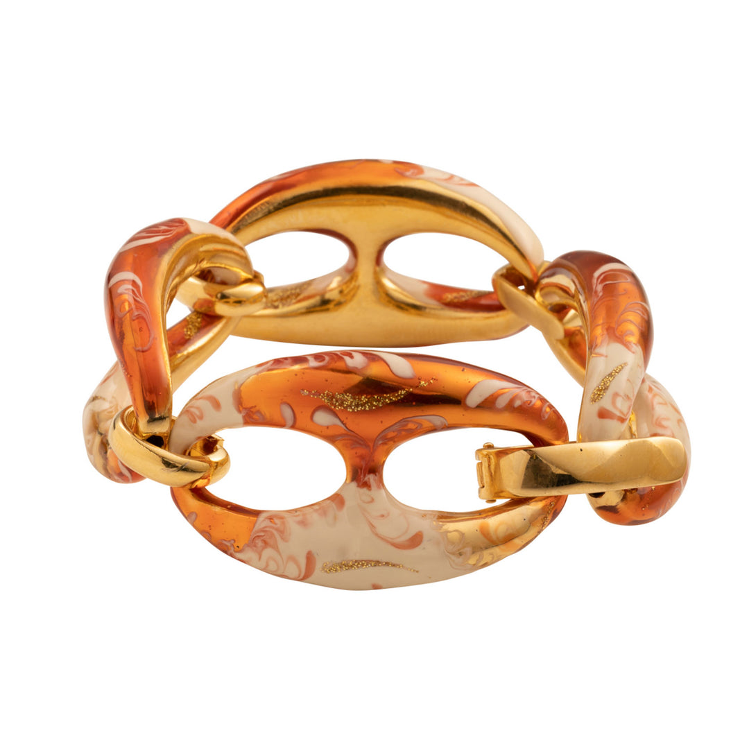 Federica Rossi Sea Collection Bronze Bronze Bronze Bronze Bronze Gold Finish 18kt orange enamel and glitter fr.br.22