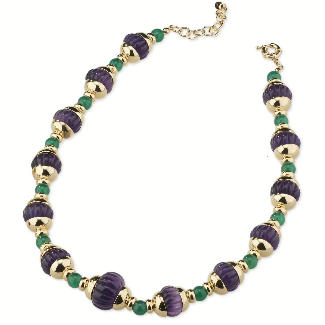 Sovereign Fashion Mood necklace Bronze Finish Pvd Gold Yellow 18kt Quartz and Polymer J10655