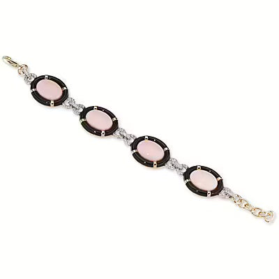Sovereigns bracelet fashion mood bronze pvd finish yellow gold 18kt agate enamel and coral pasta j10869