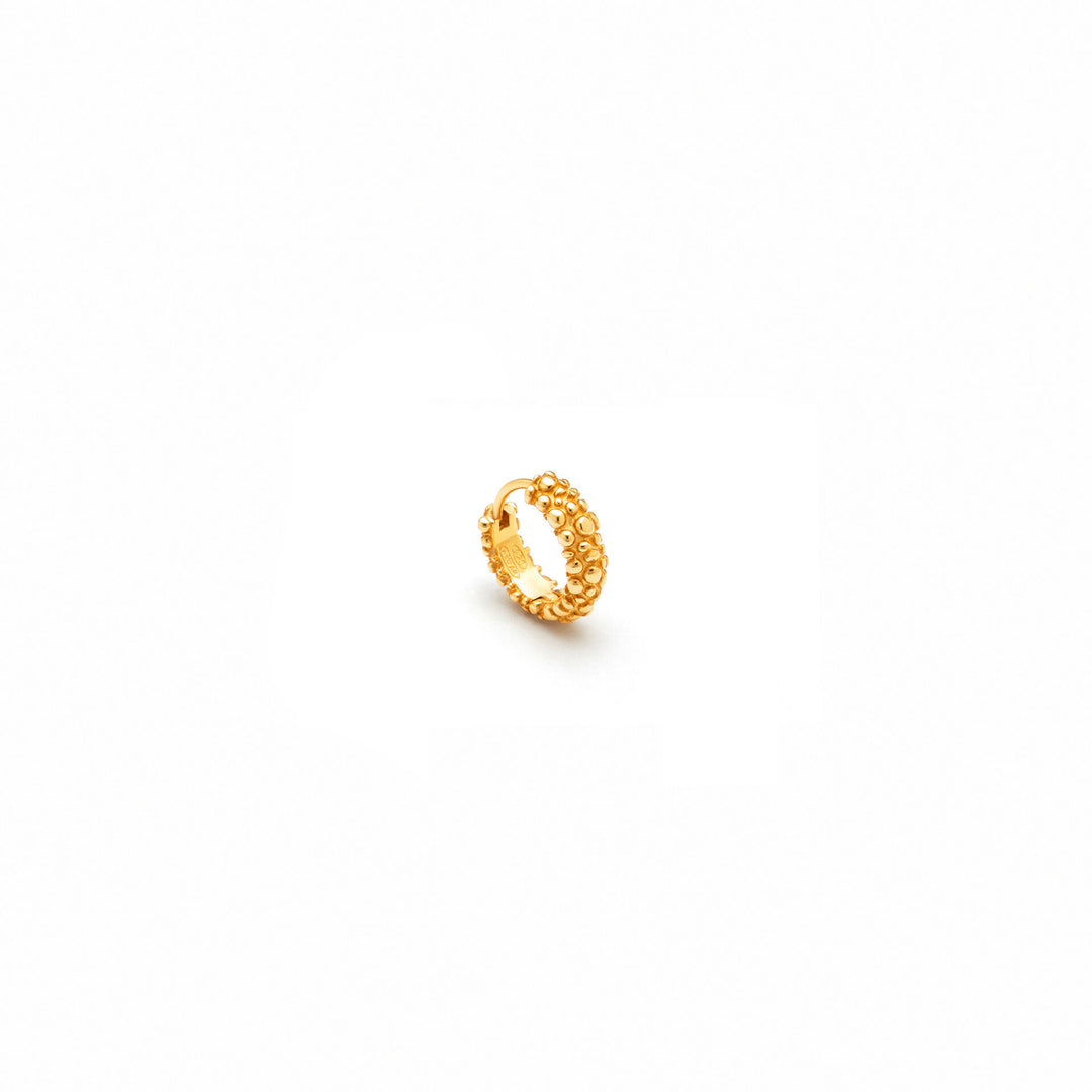 Giovanni Raspini Huggie Perlage Earrings - Circle earrings in 925 golden silver - 11963/1