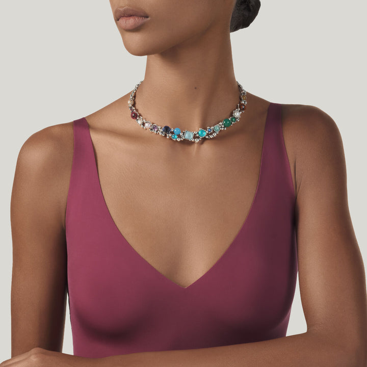 Giovanni Raspini cocktail necklace Necklace in 925 silver, natural stones, gems and pearls 12525