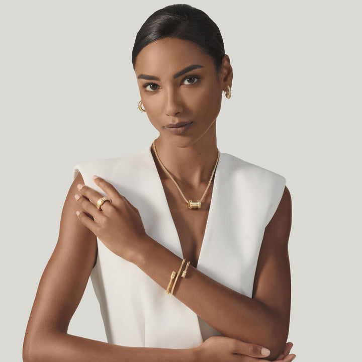Giovanni Raspini small tubigas croco necklace 18 kt gold plated 925 silver necklace 12541