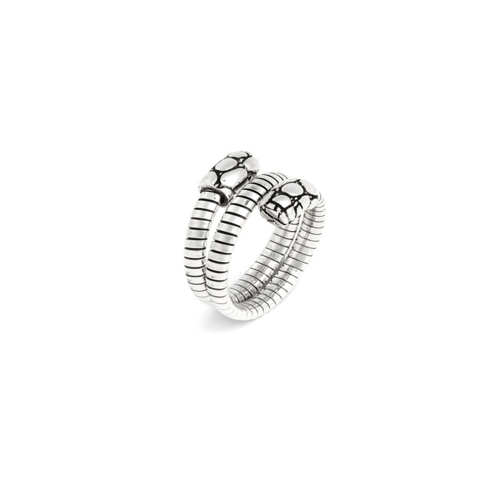 Giovanni Raspini double croco tubegas ring 925 Silver Ring 12536