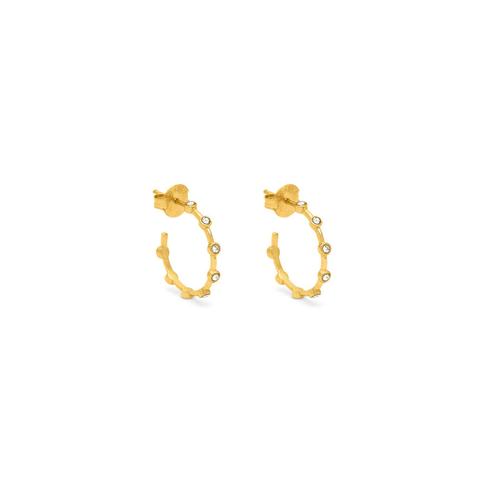 Giovanni Raspini golden satellite earrings Earrings in 18 kt gold plated 925 silver and zircons 12556
