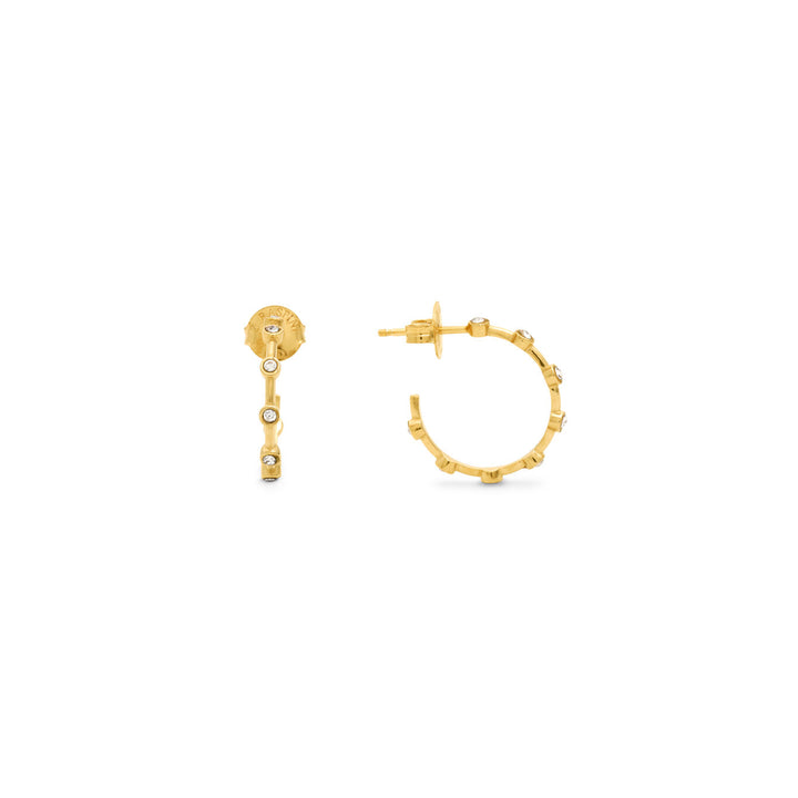 Giovanni Raspini golden satellite earrings Earrings in 18 kt gold plated 925 silver and zircons 12556