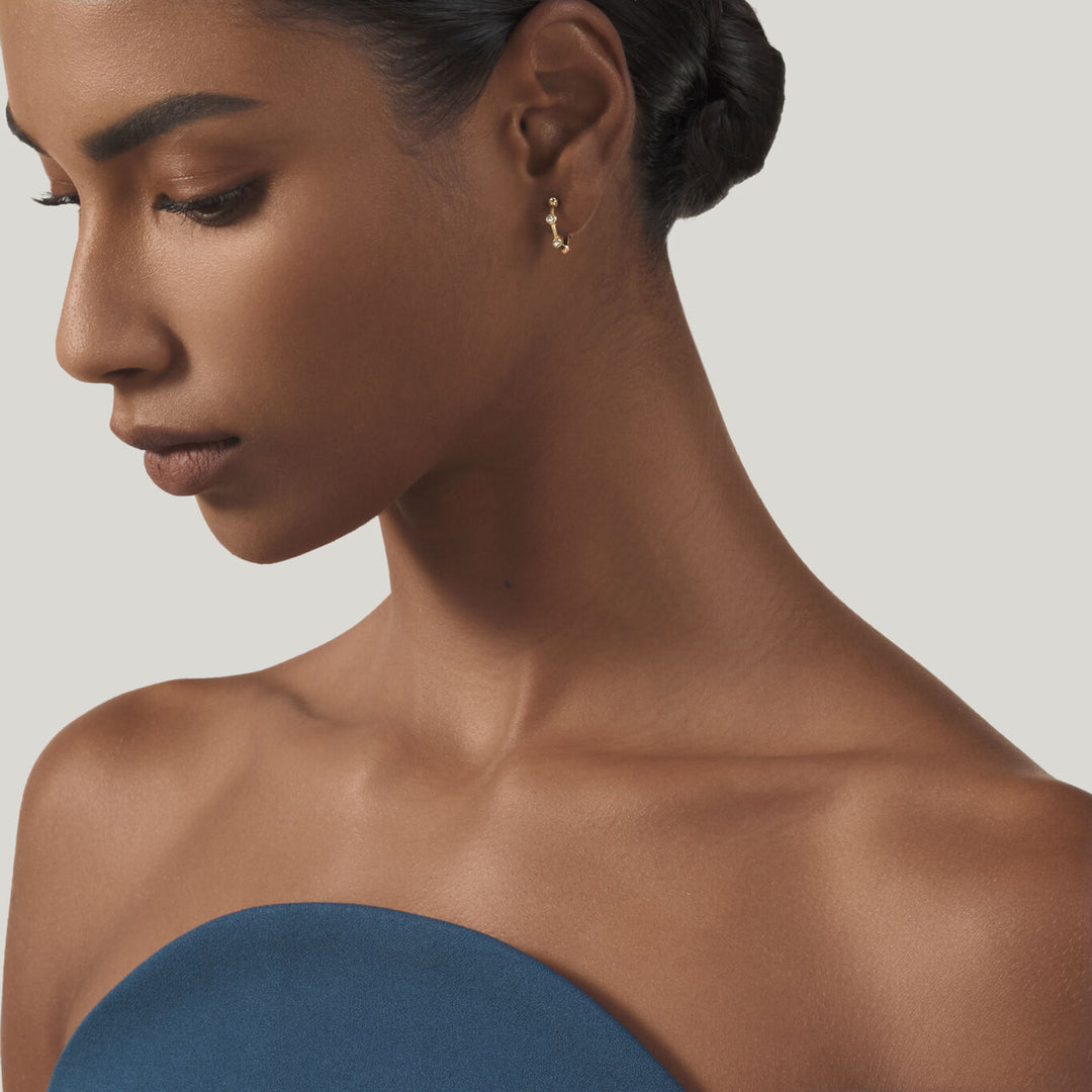 Giovanni Raspini small golden satellite earrings Earrings in 18 kt gold plated 925 silver and zircons 12557