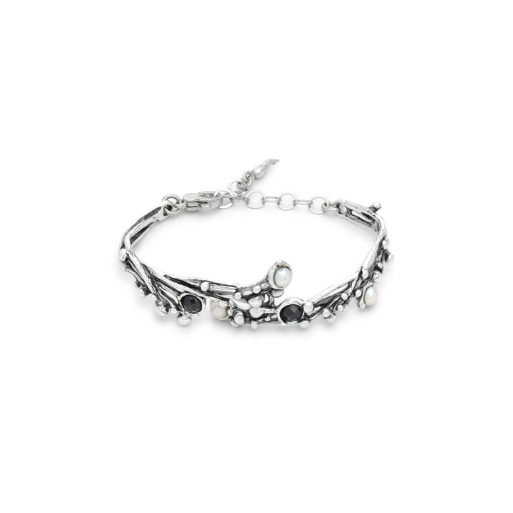 Giovanni Raspini Aura Bracelet - Bracelet in 925 Silver, natural pearls and onyx - 12690