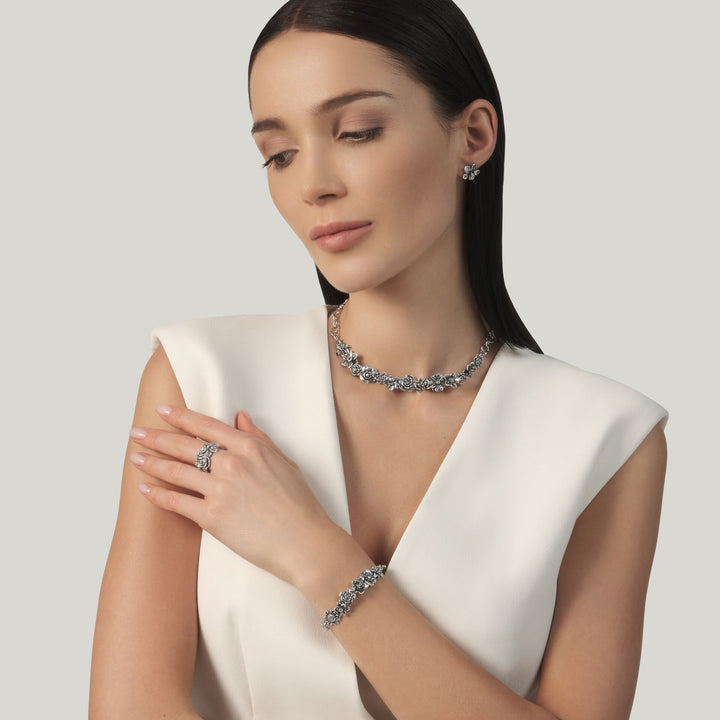 Giovanni Raspini Bouquet Necklace - 925 Silver Necklace - 12696