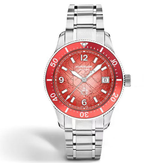 Montblanc watch Iced Sea Automatic Date 0 Oxygen 38mm red automatic steel Limited Edition 300 pieces 135762