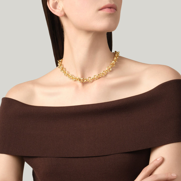 Giovanni Raspini small pueblo necklace 18 kt gold plated necklace N0064