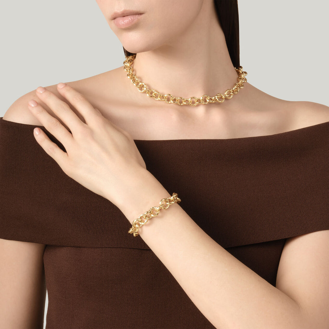 Giovanni Raspini small pueblo necklace 18 kt gold plated necklace N0064
