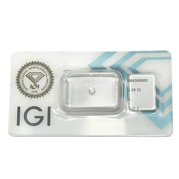 IGI diamante in blister certificato taglio brillante 0,08ct colore G purezza VVS 2 - Capodagli 1937