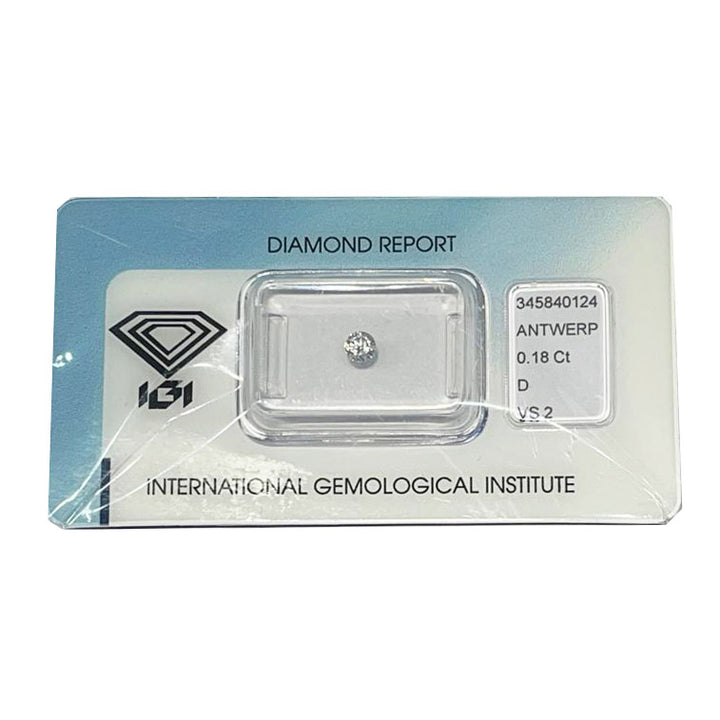 IGI Diamante בשלפוחית ​​שלפוחית ​​חיתוך מבריק חתוך 0.18 את צבע טוהר לעומת 2