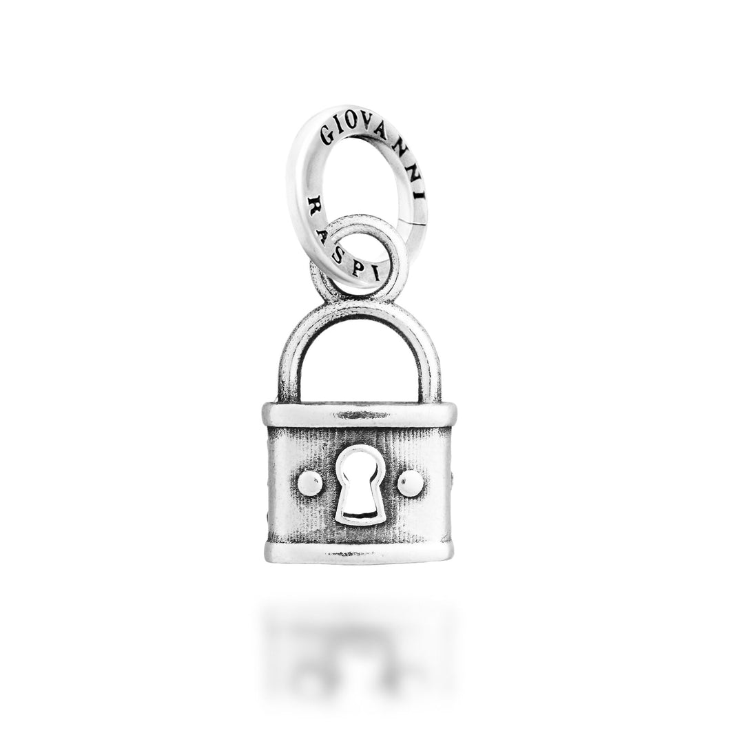 Giovanni Raspini Crystal Padlock Charm - Silver and zircon charm - 12751