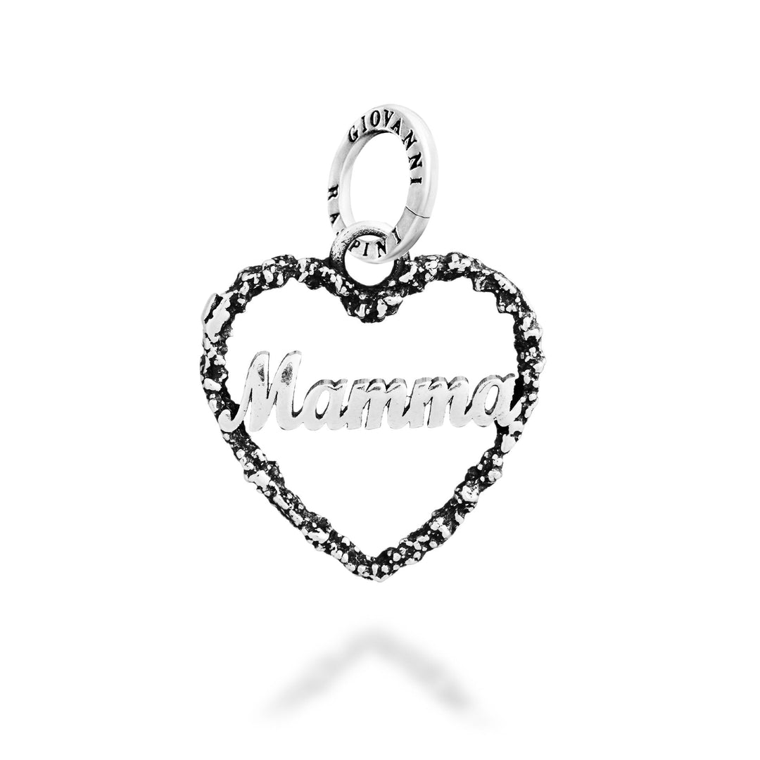 Giovanni Raspini Heart Charm "Mamma" - Silver Charm - 12809