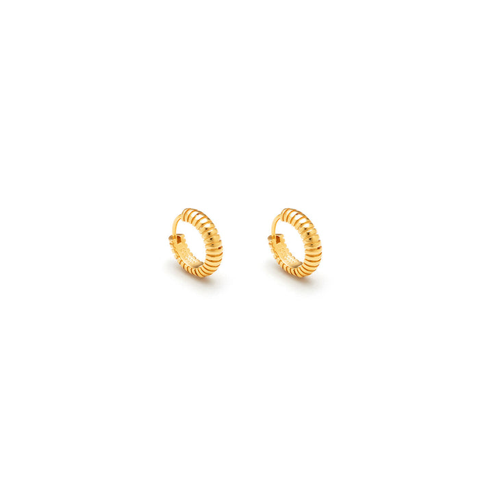 Giovanni Raspini Huggie Rigati Silver 925 Earrings Pvd Gold Gold 18kt 11964