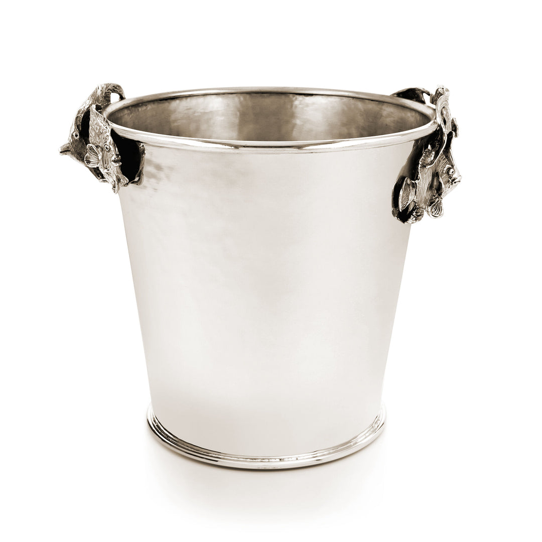 Giovanni Raspini Tropical Fish Champagne Bucket - Champagne bucket in white bronze - B0084