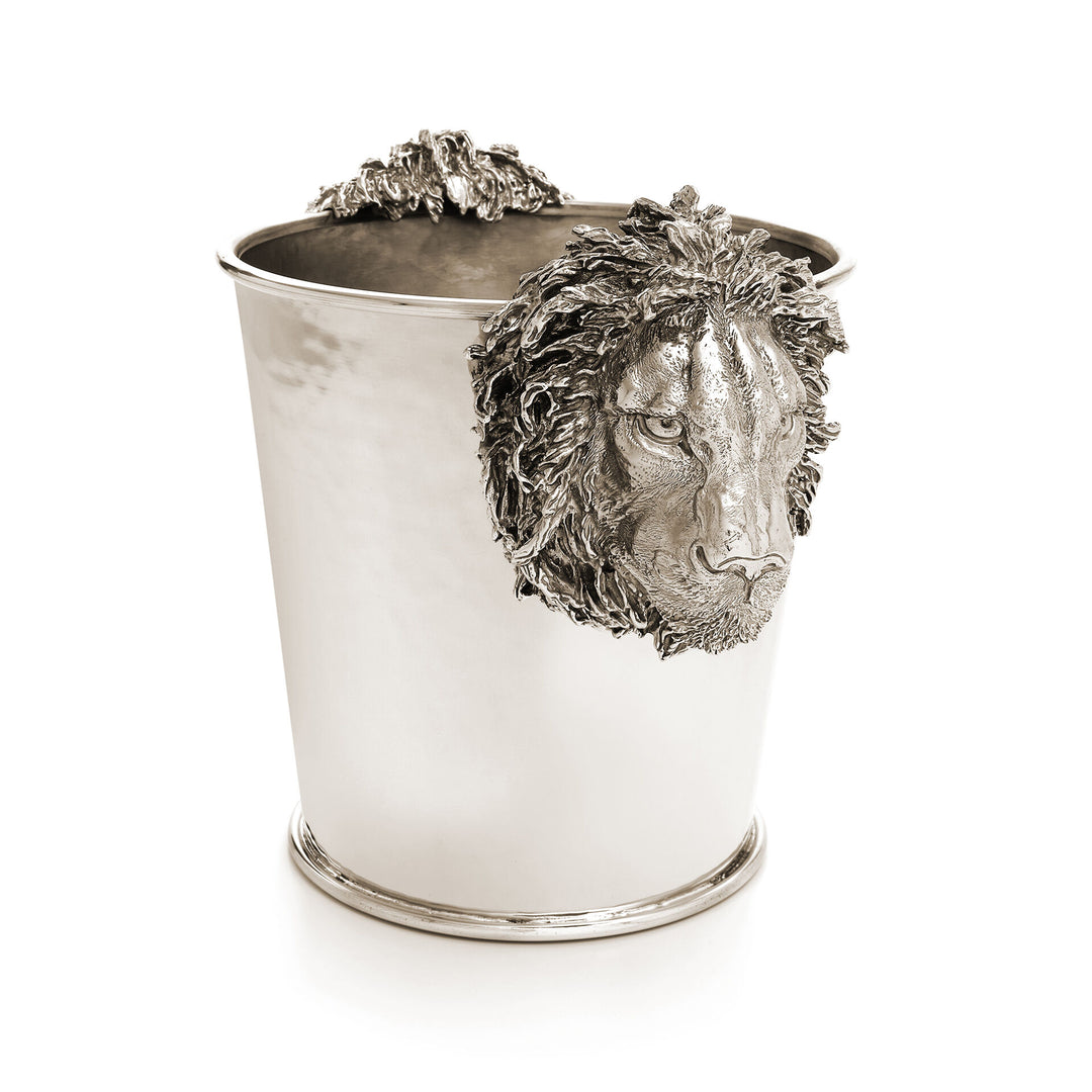 Giovanni Raspini Lion Heads Champagne Bucket - White Bronze Champagne Bucket - B0618