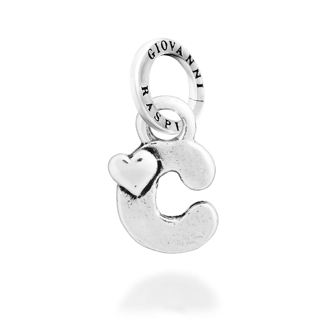 Giovanni Raspini Charm "C" Little Heart - Silver Charm - 12779