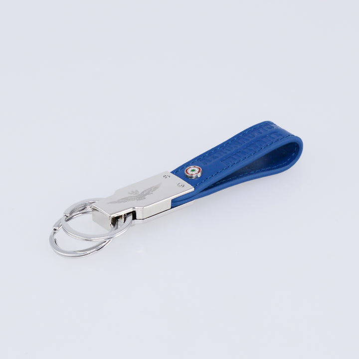 Air Force Military Leather Keychain with two AM162-BL rings