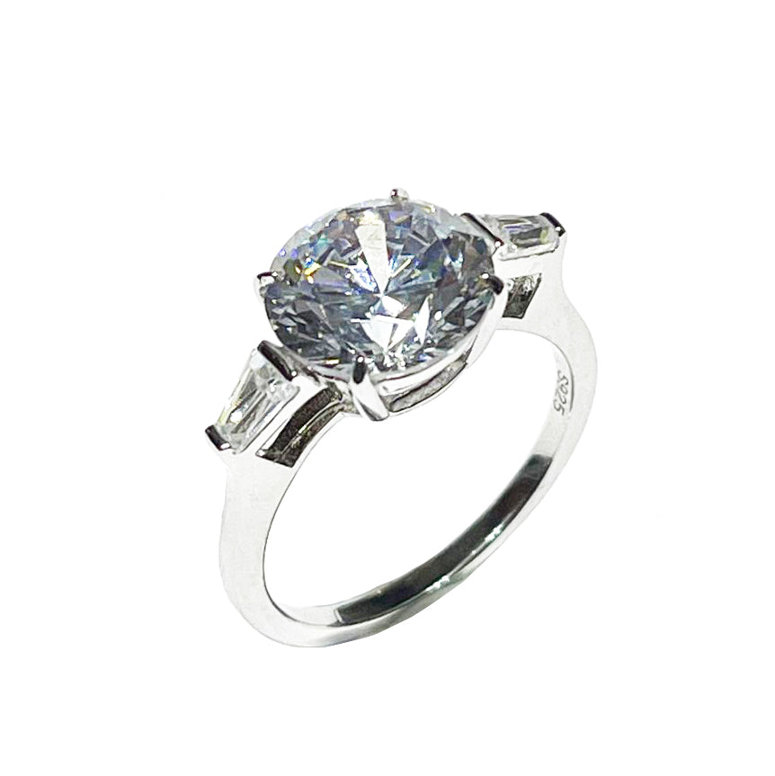 טבעת אלמוגית בודדת טבעת הוליווד סגנון דיווה כסף 925 גימור מעוקב זירקוניה AN131BN