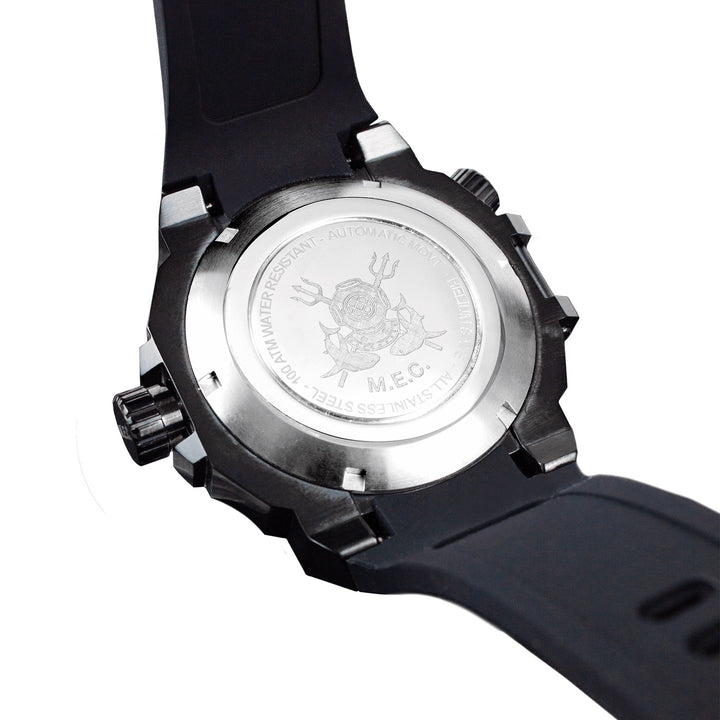 M.E.C. שעון אוטומטי Blackshark שעון PVD 44 מ"מ פלדה שחורה אוטומטית PVD גימור שחור (07) Blackshark PVD
