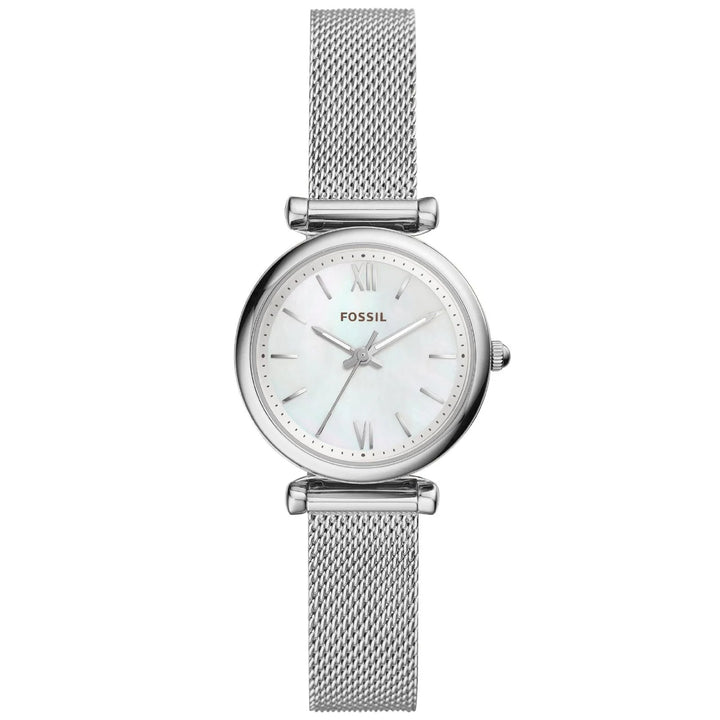 Fossil Carlie Mini 29 מ"מ Madreperper Quartz Steel ES4432