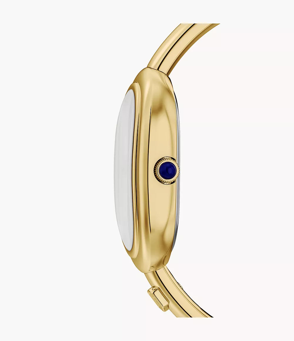 Fossil watch Sloan 25mm mother of pearl quartz steel PVD yellow gold finish ES5444