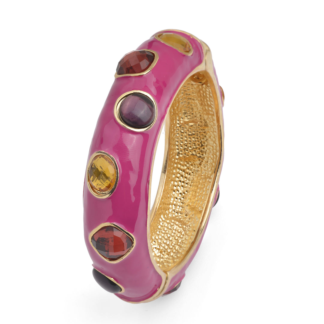 Federica rossi bangle bracelet ibiza bronze bronze pvd gold yellow gold 18kt enamel and quartz fr.br.02