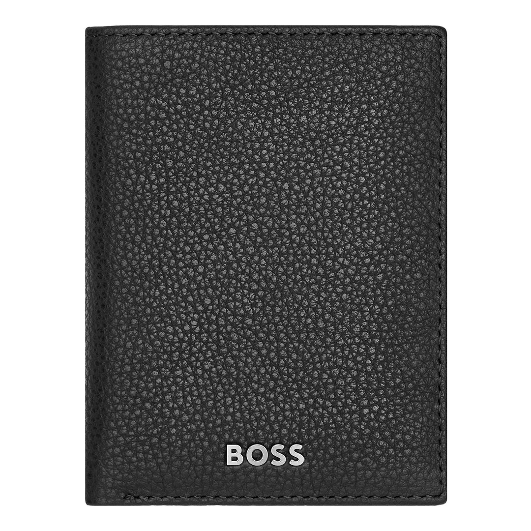 Hugo Boss Card Cards Folding Classic Grained Black Hle416a