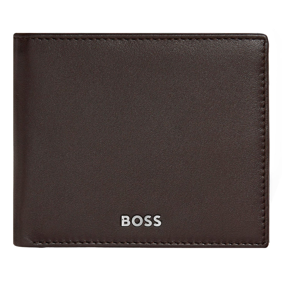Hugo boss portfolio brings money with classic flap smooth brown hln403y