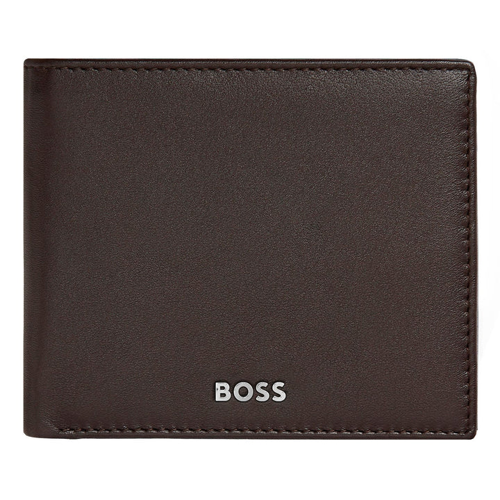 Hugo boss portfolio brings money with classic flap smooth brown hln403y