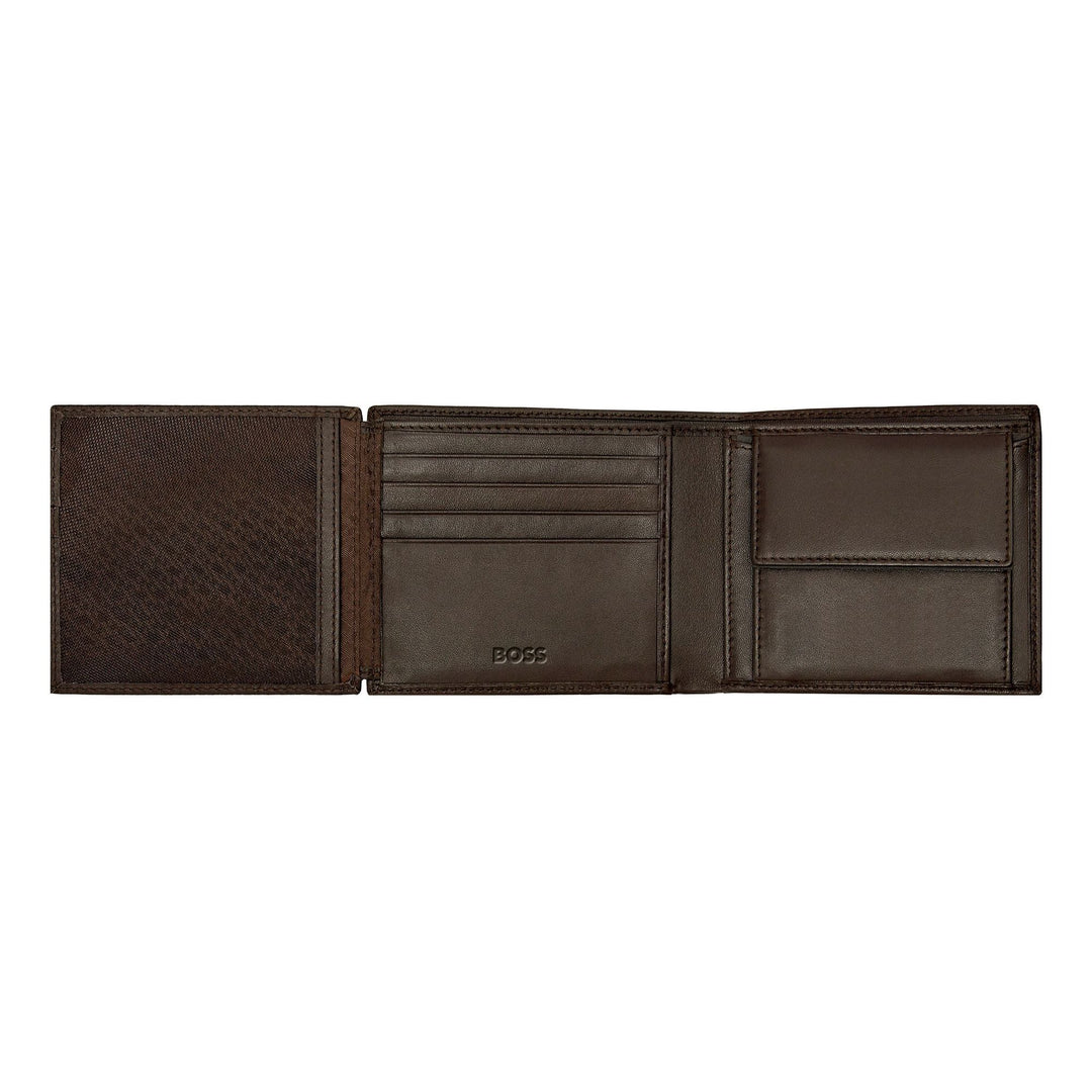 Hugo boss portfolio brings money with classic flap smooth brown hln403y
