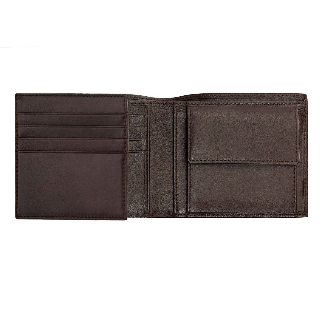 Hugo boss portfolio brings money with classic flap smooth brown hln403y