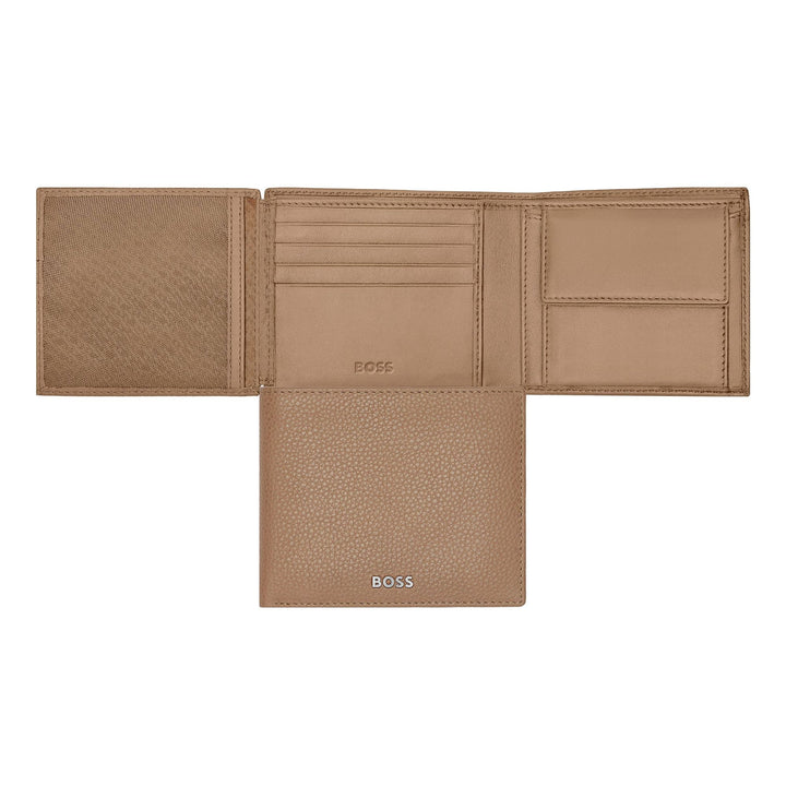 Hugo boss wallet with classic grained camel hln416x