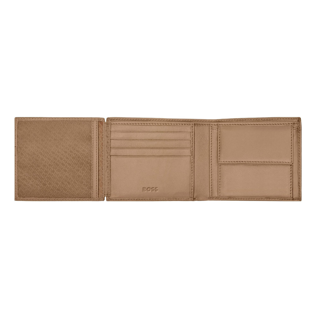 Hugo boss wallet with classic grained camel hln416x