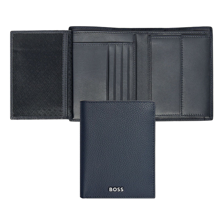 Hugo boss vertical portfolio with a classic granular navy hlo416n flap