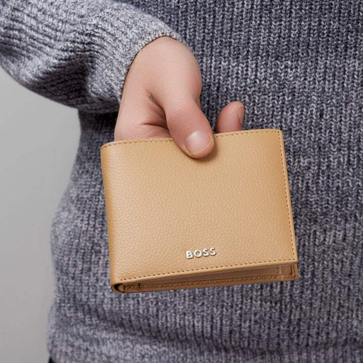 Hugo boss wallet with classic grain granulate camel hry416x