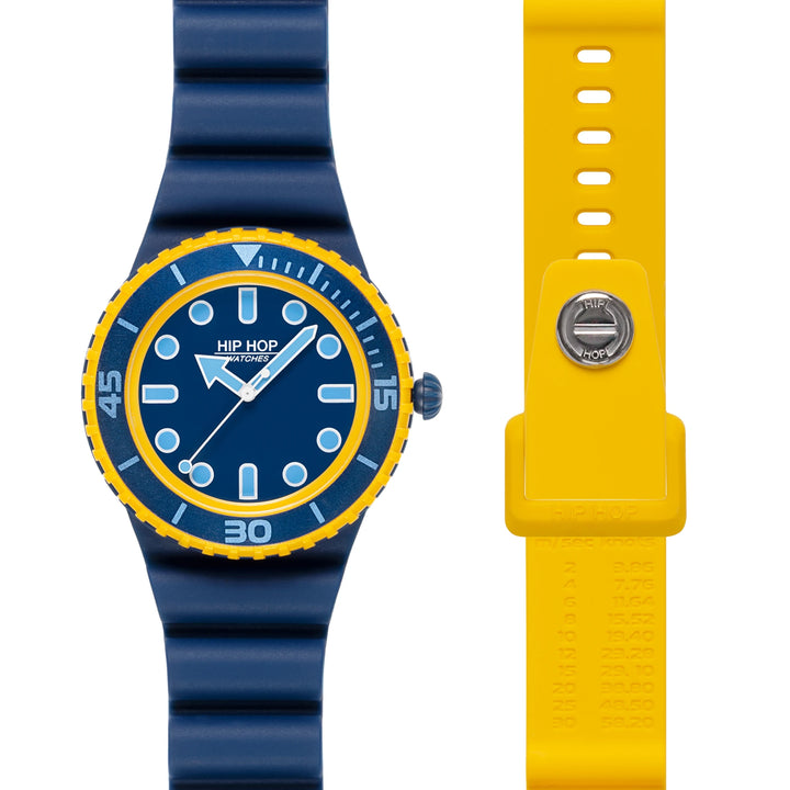Hip Hop watch Master Blue/Yellow 41mm HWU1261