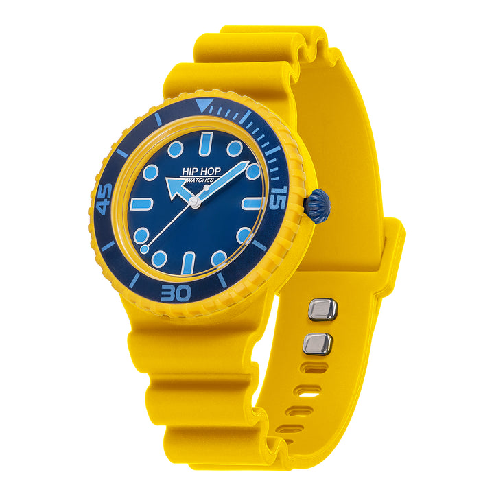 Hip Hop watch Master Blue/Yellow 41mm HWU1261