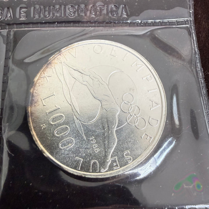 Silver coins Republic of San Marino XV Calgary Winter Olympics and XXIV Seoul Olympics 1988
