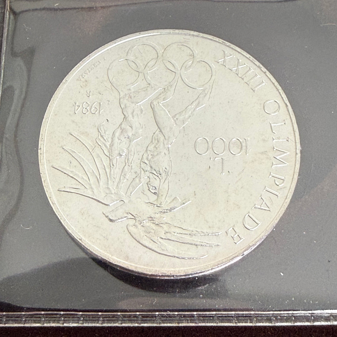 Silver coins 500 1000 Lire Republic of San Marino XXIII Olympics 1984