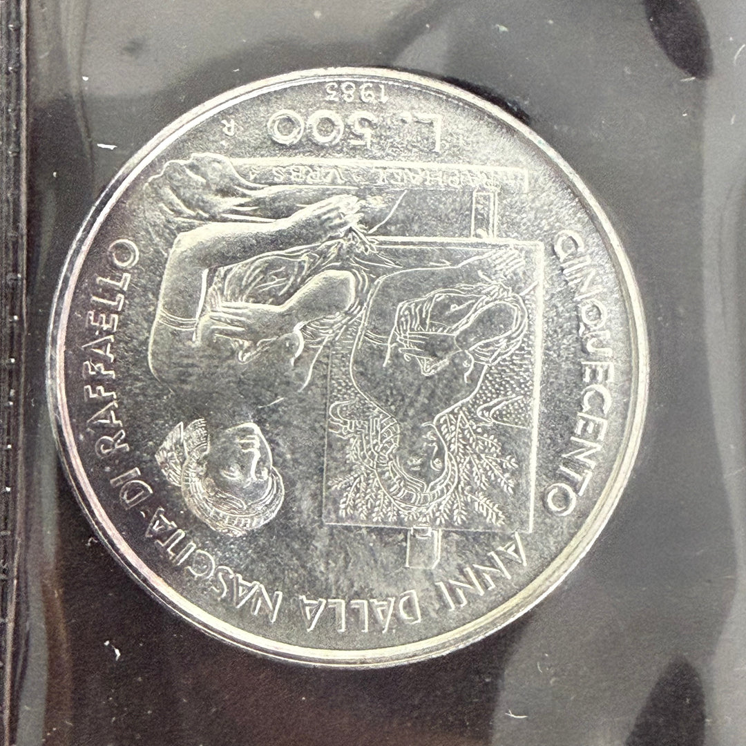 Silver coins 500 1000 Lire Republic of San Marino V Centenary of birth Raffaello Sanzio 1983