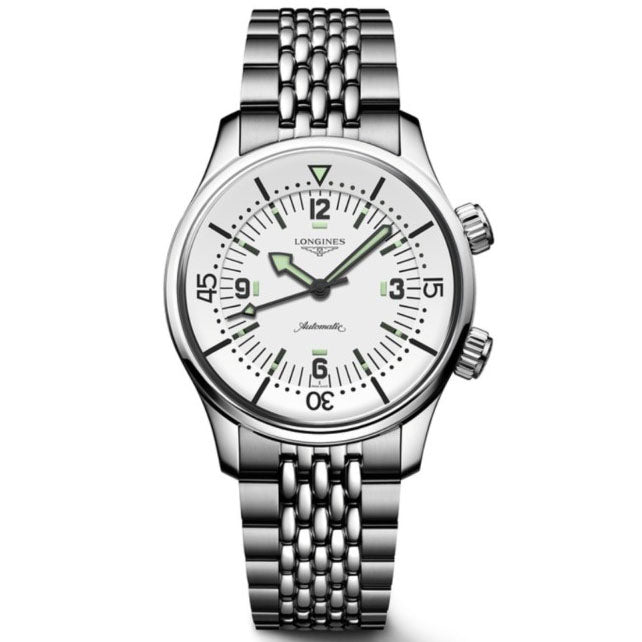 Longines Legend Div 38 מ"מ שעון פלדה לבנה אוטומטית L3.764.4.99.6