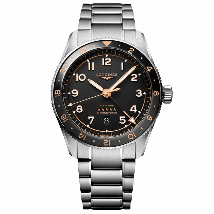 Longines Watch רוח זולו זמן 39 מ"מ פלדה אוטומטית שחורה L3.802.4.50.6