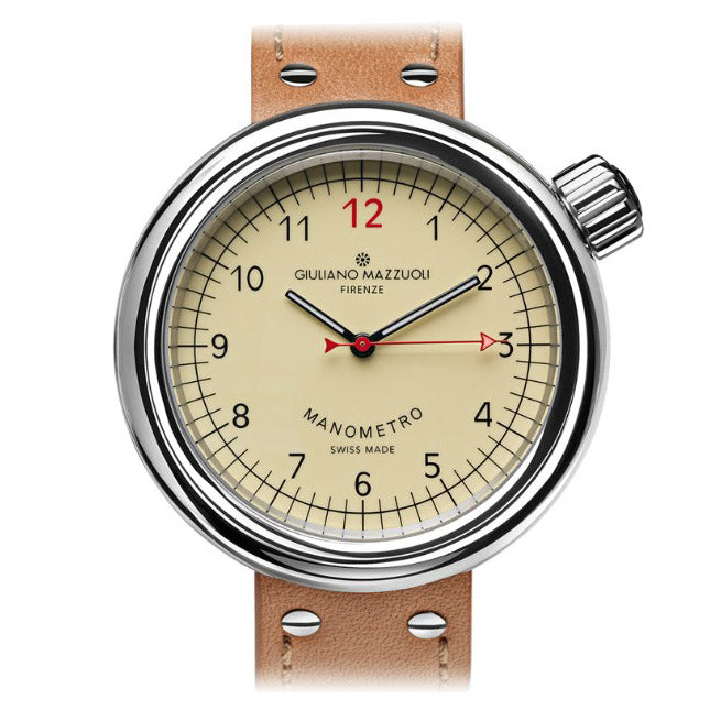 Giuliano Mazzuoli Manometer watch 45mm ivory automatic steel MRP01N
