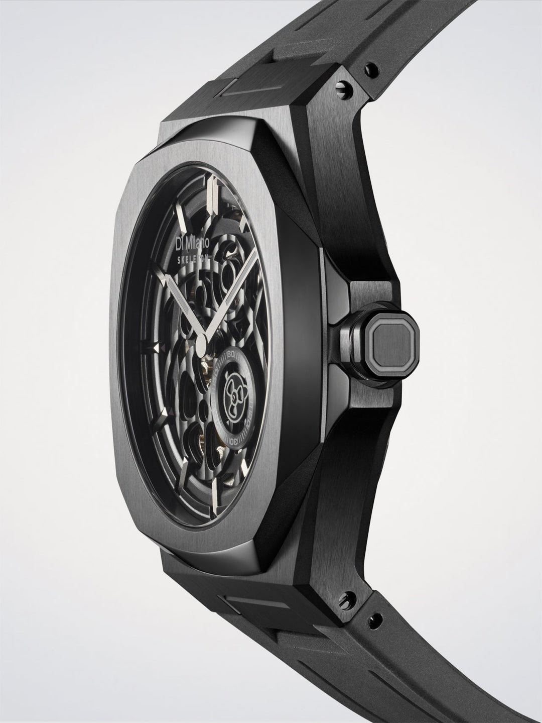 D1 Milano Jet Black Skeleton Rubber 41.5 mm D1-SKRJ17