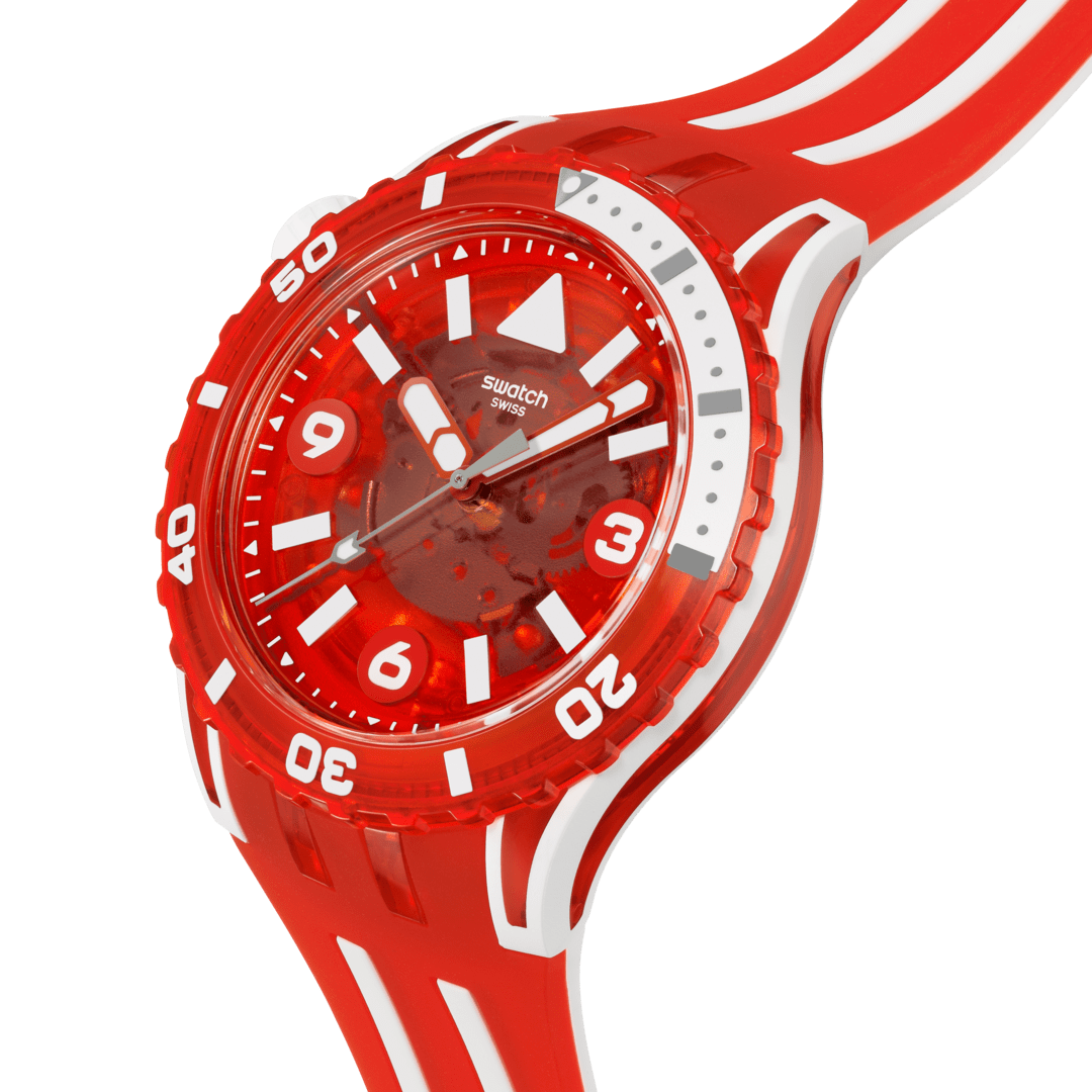 Swatch Scubaqua אדום 44 מ"מ SSCU09R100 שעון