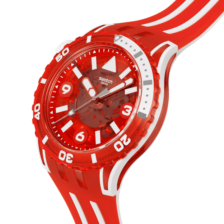 Swatch Scubaqua אדום 44 מ"מ SSCU09R100 שעון